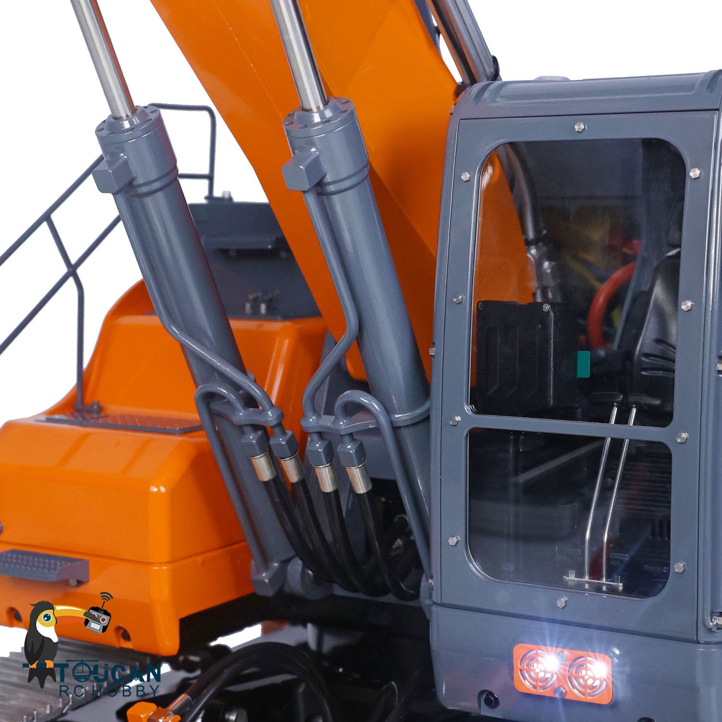LESU AOUE ET26L 1/14 Metal RC Hydraulic Excavator B0012 RTR Short Tail Three-Arm Digger 6+2CH Directional Valve Quick Release Sound & Light Smoke GPS.