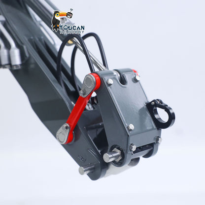 RTR LESU 1/14 Metal RC Hydraulic Excavator MC15 4Arms Remote Control Digger 15MC 9 Valves Dual Pumps Light Sound PL18EV Lite