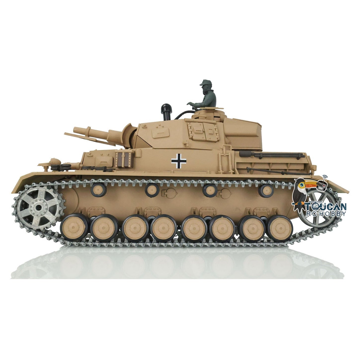 TOUCAN RC HOBBY Henglong 1/16 TK7.0 Promotion German Panzer IV F 3858 RTR RC Tank 360 Degrees Turret Smoke IR BB Metal Barrel Sprockets Idlers Wheels Tracks Gearbox