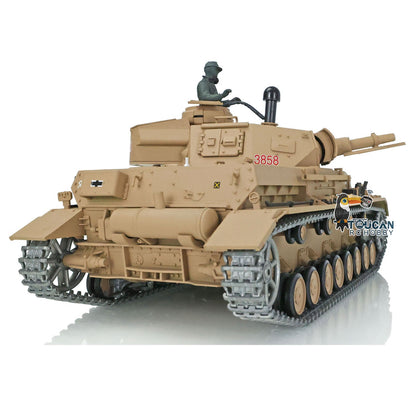 TOUCAN RC HOBBY Henglong 1/16 TK7.0 Promotion German Panzer IV F 3858 RTR RC Tank 360 Degrees Turret Smoke IR BB Metal Barrel Sprockets Idlers Wheels Tracks Gearbox