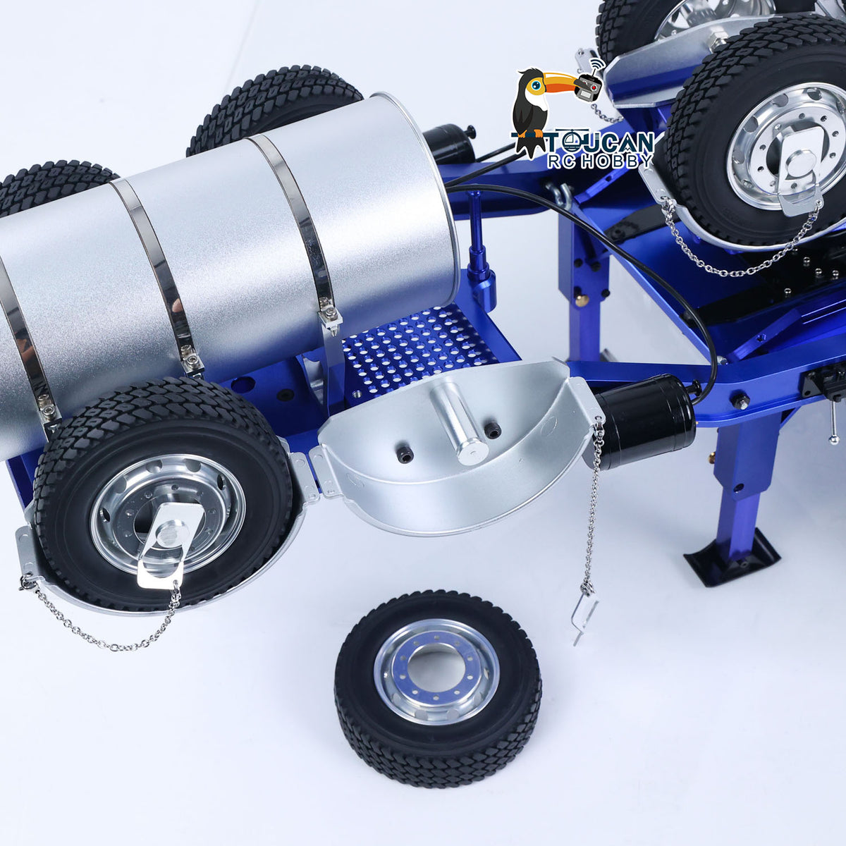 In Stock TOUCAN RC HOBBY JDModel 1.5M Metal Drake Trailer Lowboy Semi Trailer JDM-2 for 1/14 RC Tractor Truck DIY Remote Controlled Truck Construction Vehicle Hobby Models