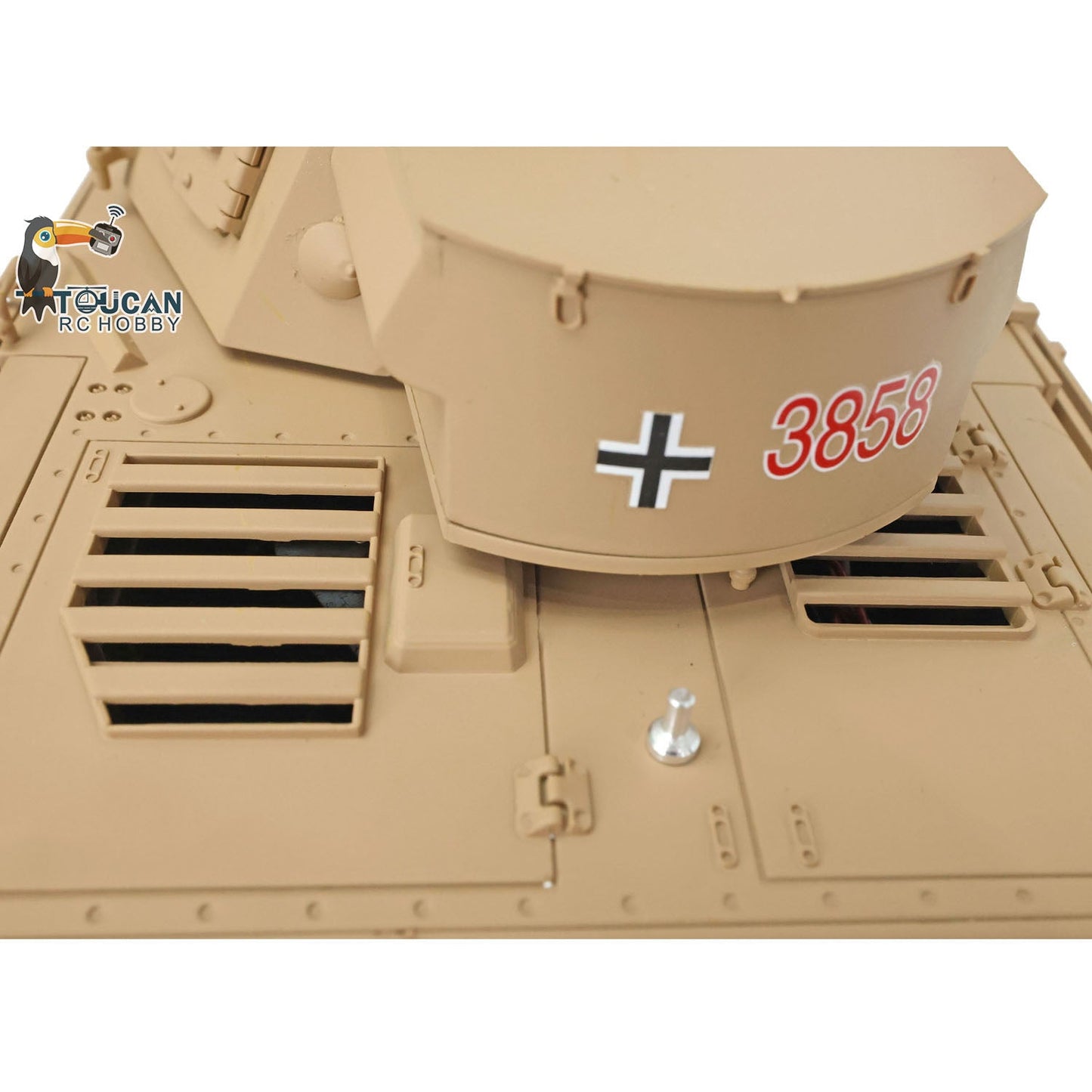 TOUCAN RC HOBBY Henglong 1/16 TK7.0 Promotion German Panzer IV F 3858 RTR RC Tank 360 Degrees Turret Smoke IR BB Metal Barrel Sprockets Idlers Wheels Tracks Gearbox