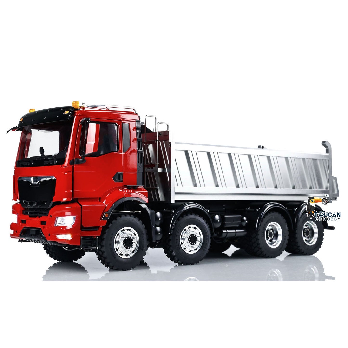 Customized LESU 1/14 RTR RC Hydraulic Dump Truck Metal Cabin Chassis 8X8 Sound Lights Smoke Assembled and Painted FS I6S Motor Servo ESC