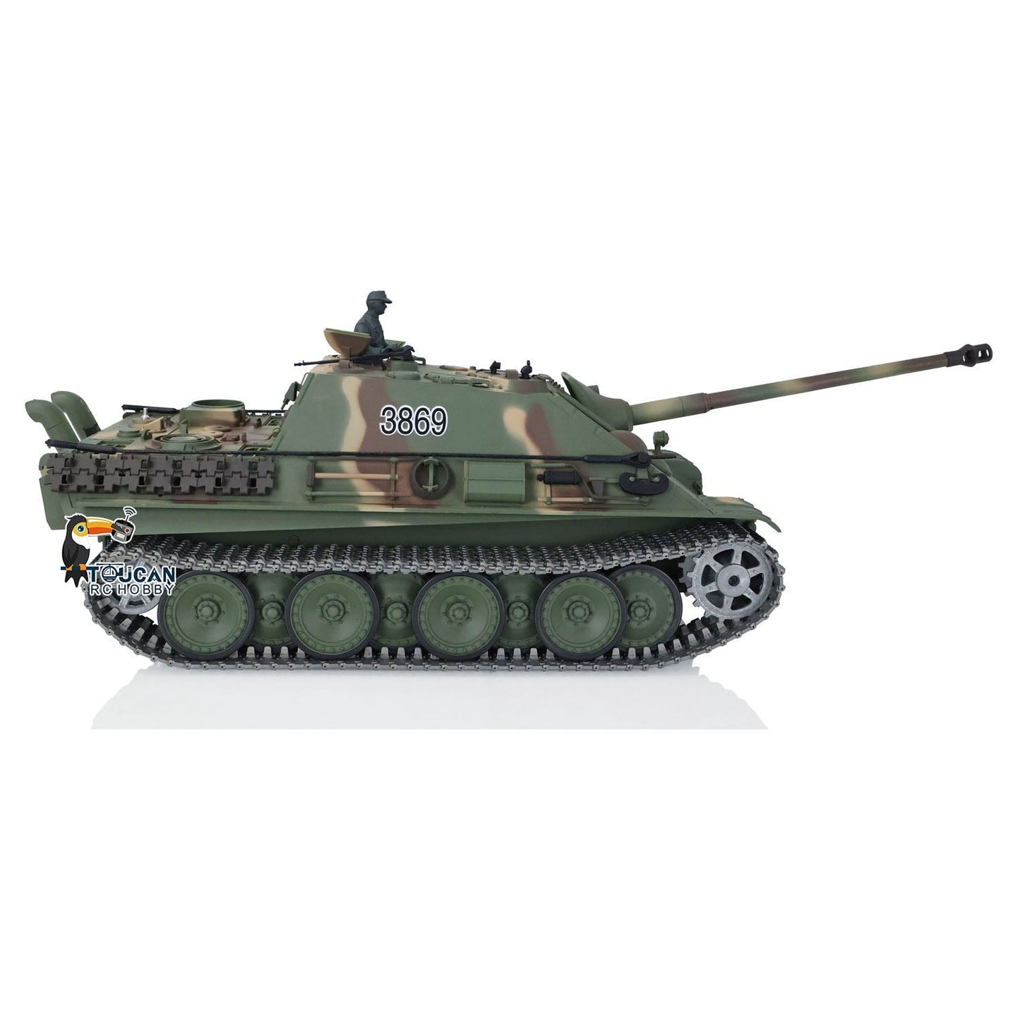 TOUCAN RC HOBBY Henglong 1/16 TK7.0 Promotion German Jadpanther 3869 RTR RC Tank FPV Infrared Combat Smoke BB Unit Metal Sprockets Idlers Wheels Tracks Steel Gearbox