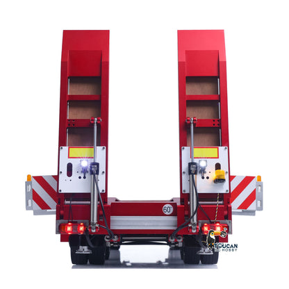 4-Axles Metal Hydraulic Trailer W/ Supported Leg for 1/14 Remote Control Tractor Truck 56379 56375 TAMIYA RC Dumper 56366