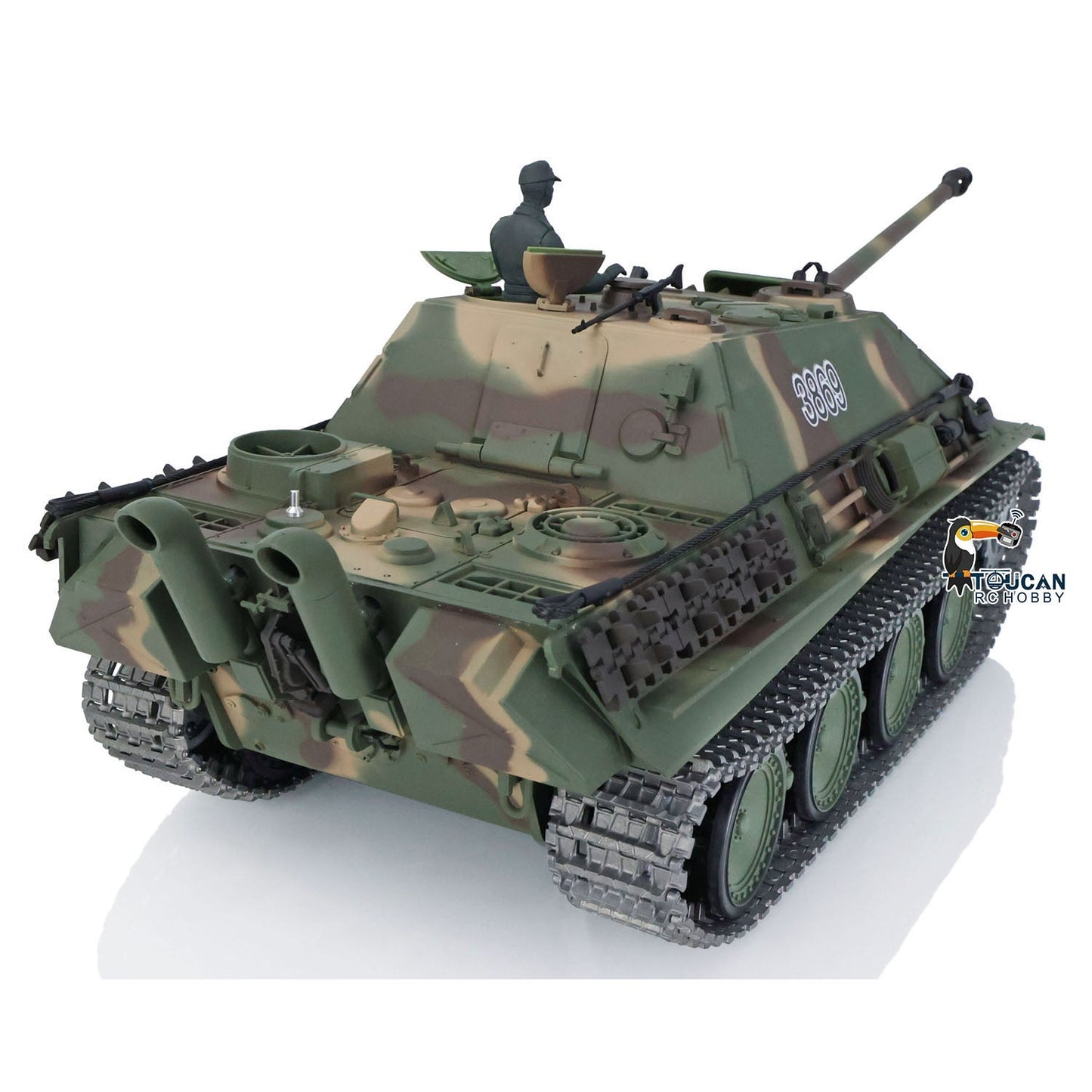 TOUCAN RC HOBBY Henglong 1/16 TK7.0 Promotion German Jadpanther 3869 RTR RC Tank FPV Infrared Combat Smoke BB Unit Metal Sprockets Idlers Wheels Tracks Steel Gearbox