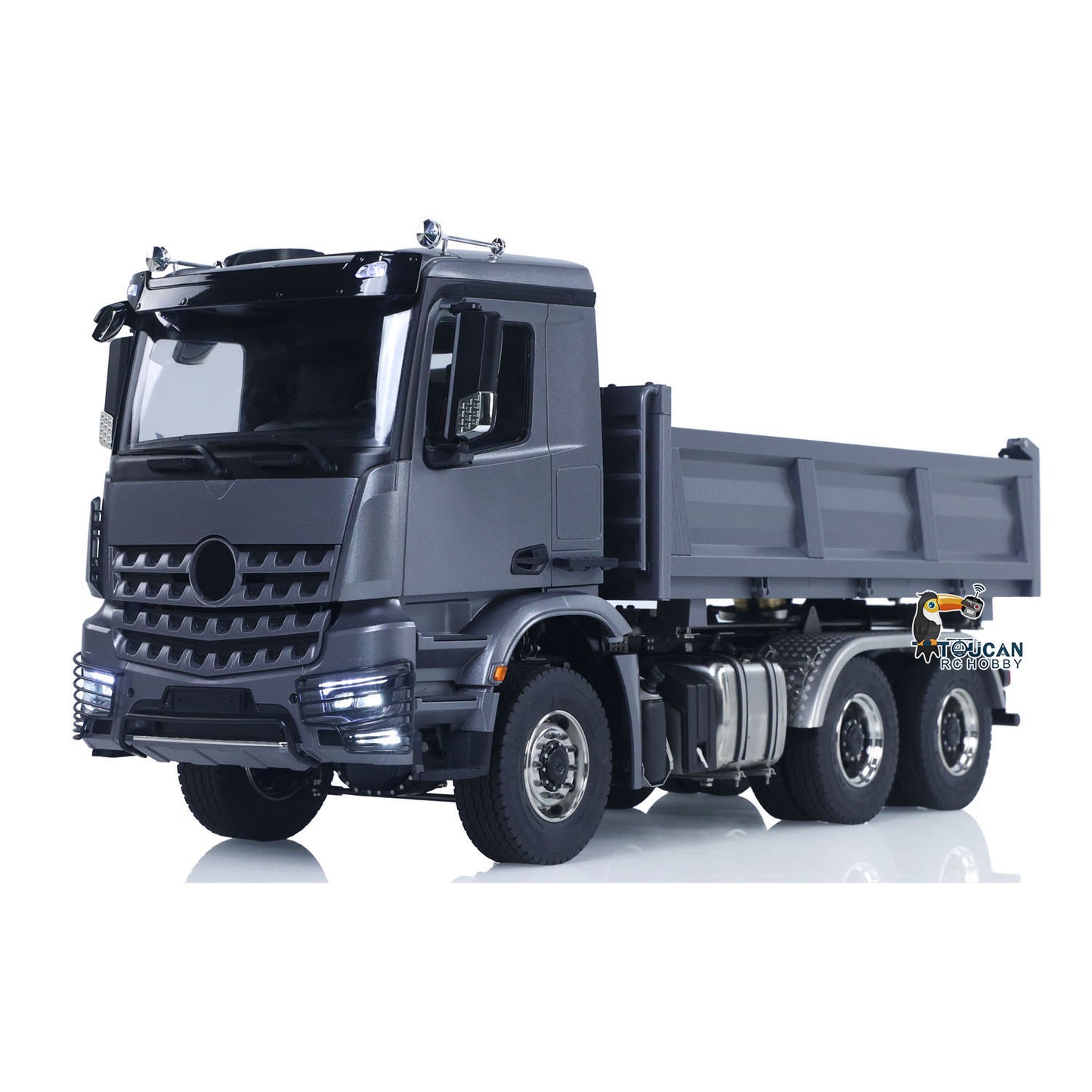 1/14 6x6 TOUCAN Hydraulic RC Dump Truck Metal Radio Controlled Tipper Car Differential Lock Light Sound FlySky I6S