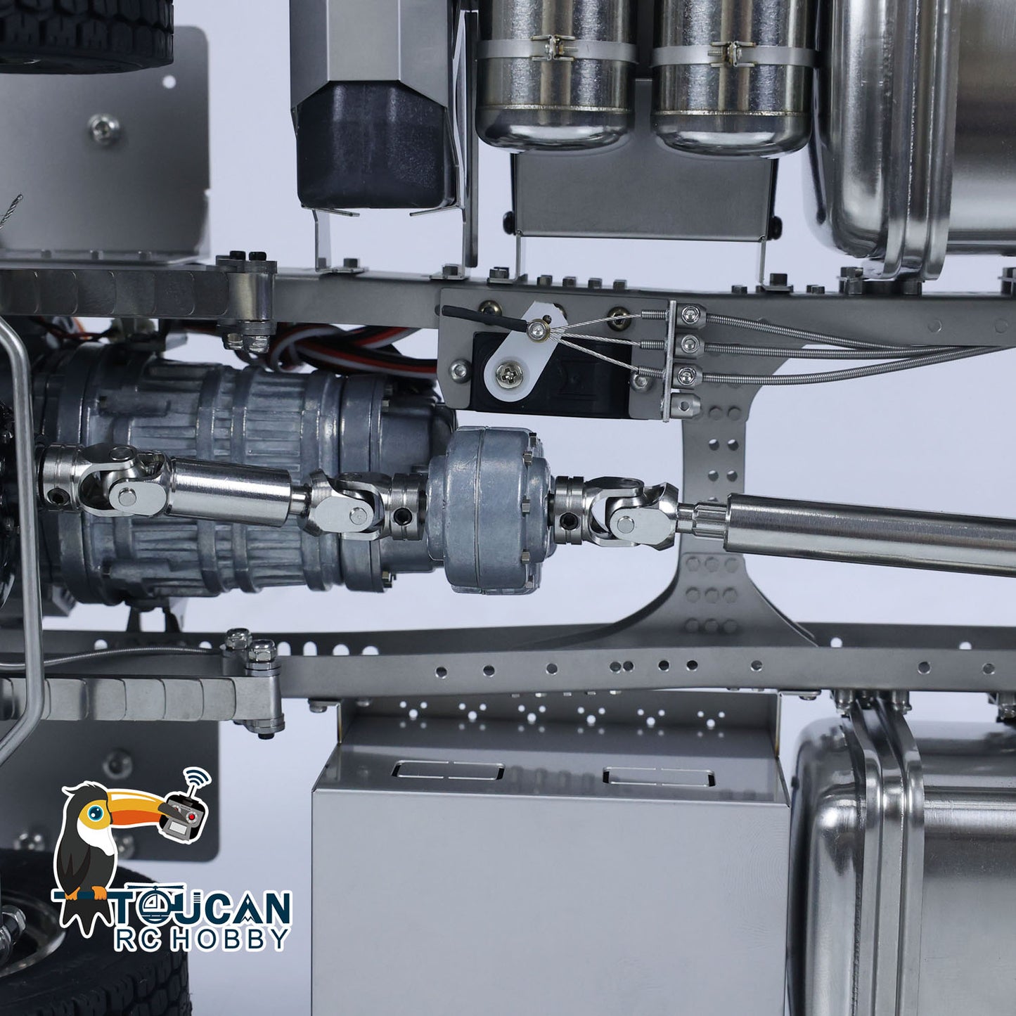 In Stock Metal Chassis 6x6 3-speed Transmission for 1/14 RC Tractor Remote Controlled Truck 3363 Car Model Differential Lock Axles