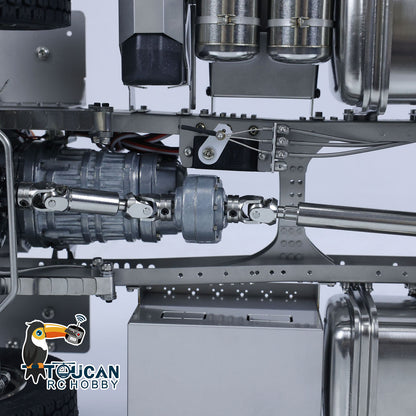 In Stock Metal Chassis 6x6 3-speed Transmission for 1/14 RC Tractor Remote Controlled Truck 3363 Car Model Differential Lock Axles