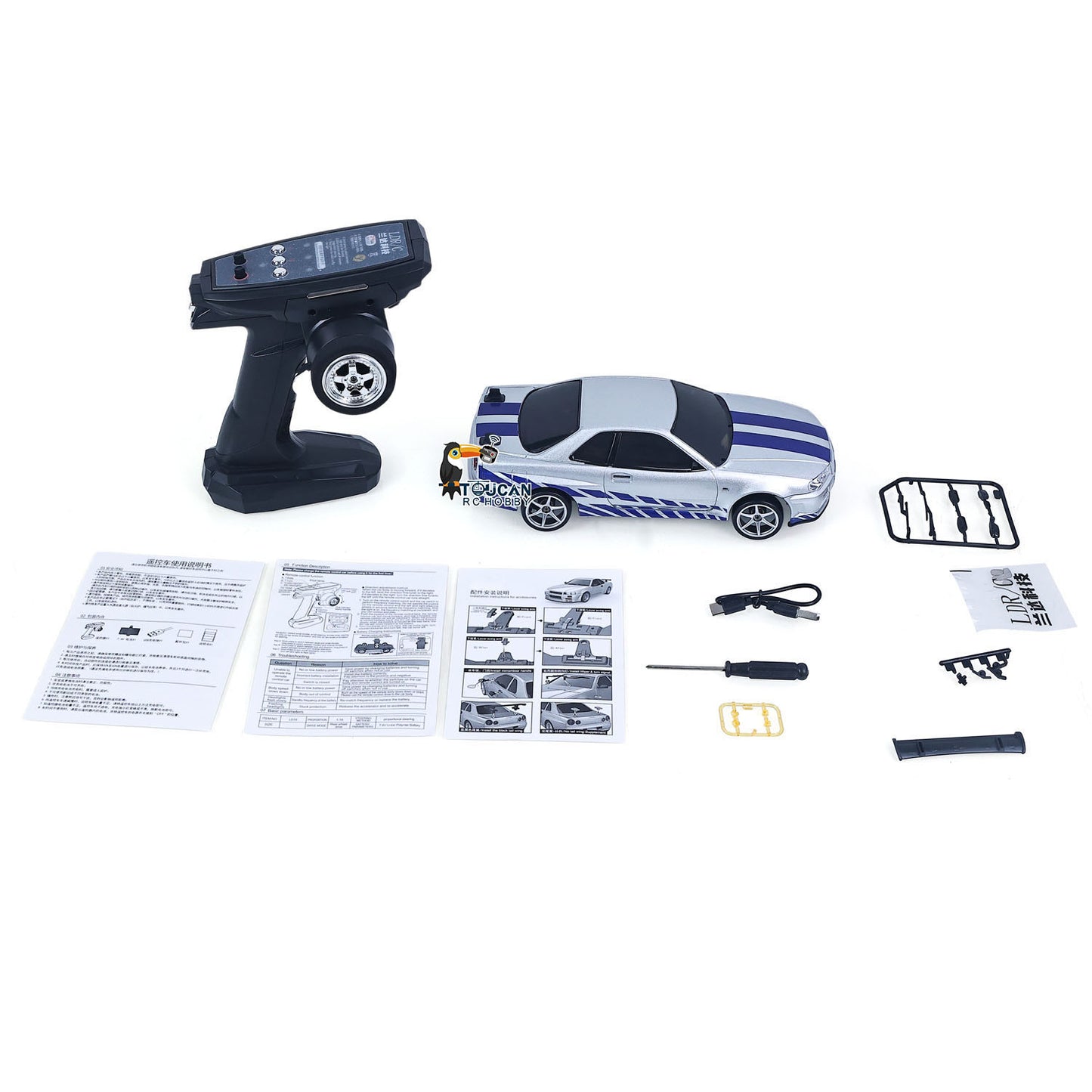 US Stock LDRC 1/18 4x2 RC Racing Car RWD Remote Control Drift Vehicles Model Gyroscope LD1899 Radio Battery Motor ESC Light