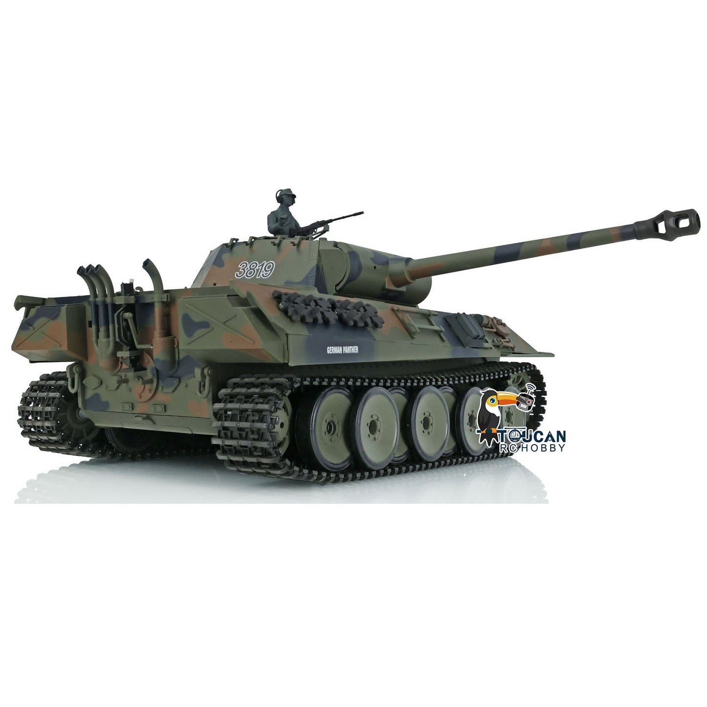 TOUCAN RC HOBBY Henglong 1/16 TK7.0 Plastic German Tiger I Panther RTR RC Tank 3818/3819 360 Degrees Turret Infrared Combat BB Sounds Lights Smoke Model