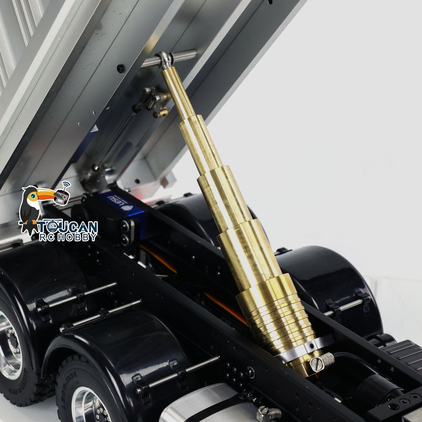 Customized LESU 1/14 RTR RC Hydraulic Dump Truck Metal Cabin Chassis 8X8 Sound Lights Smoke Assembled and Painted FS I6S Motor Servo ESC