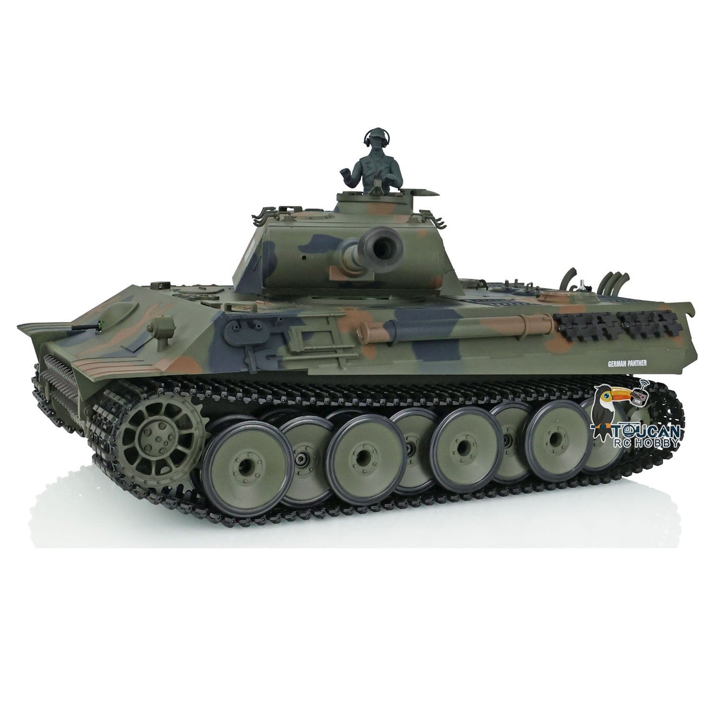 TOUCAN RC HOBBY Henglong TK7.0 1/16 Plastic German Panther RTR RC Tank 3819 FPV 360 Degrees Turret BB IR Smoke Sounds Lights Metal Steel Driving Gearbox