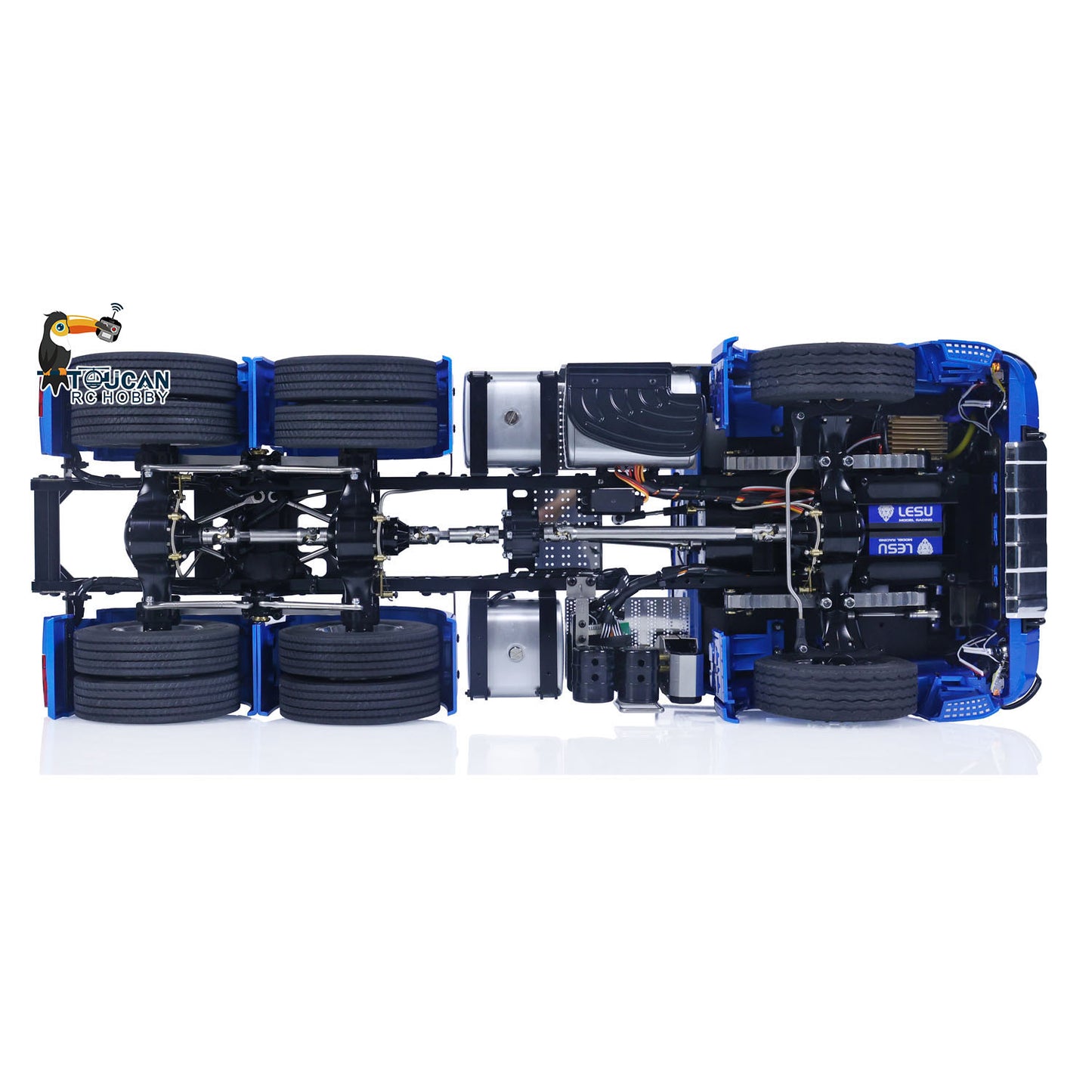 Flash Sale TOUCAN 1/14 6x6 RC Tractor Truck I6S Alloy Remote Control Lorry Car Model 2-Speed Sounds Lights