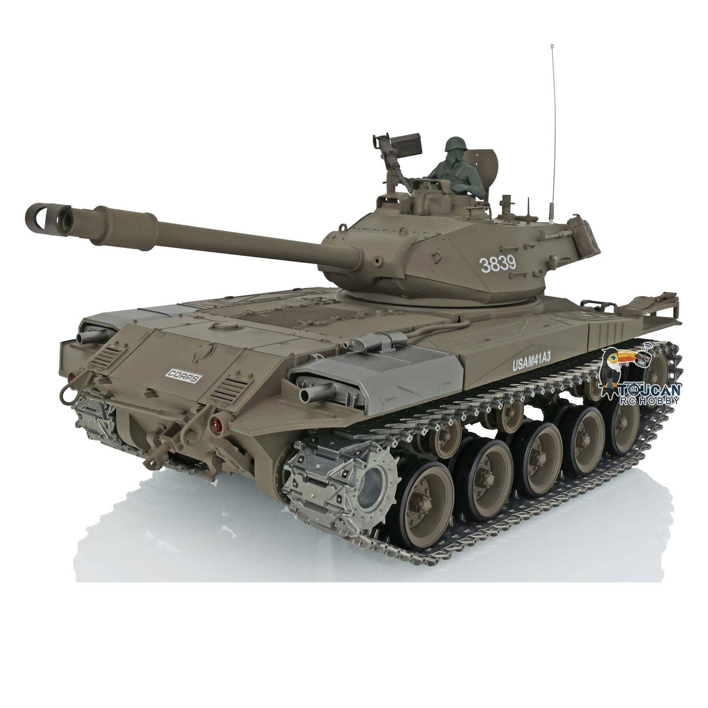 TOUCAN RC HOBBY Henglong 1/16 TK7.0 USA Walker Bulldog 3839 RTR RC Tank FPV 360 Degrees Turret Smoke IR BB Unit Metal Tracks Gearbox Sprockets Wheels