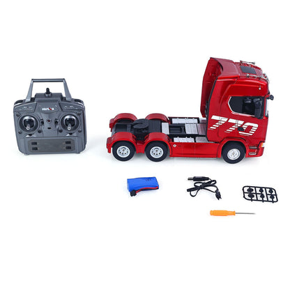 HUINA 1501PRO/1302A 770S 1/18 1/24 Plastic 6*4 RC Tractor Truck Remote Control Lorry Vehicle Light Sound Optional 3Axle Plastic Semi Flatbed Trailer