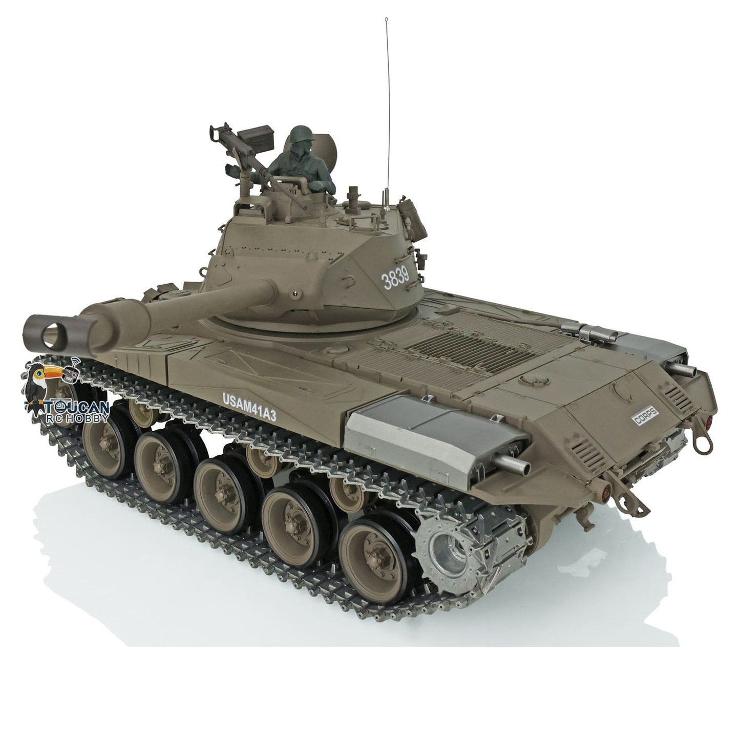 TOUCAN RC HOBBY Henglong 1/16 TK7.0 3838 USA M26 Pershing 3839 Walker Bulldog M41A3 RTR RC Tank 360 Degrees Turret IR BB Smoke Metal Sprockets Tracks Gearbox