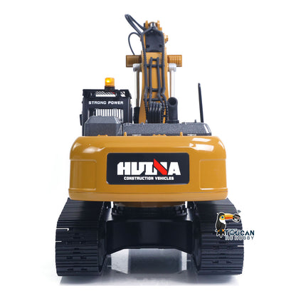 HUINA New Upgrade 580 1/14 Metal Excavator Model Engineering Vehicle Electric Ball Grabber 360 Rotating Shear Claw Sound Lights