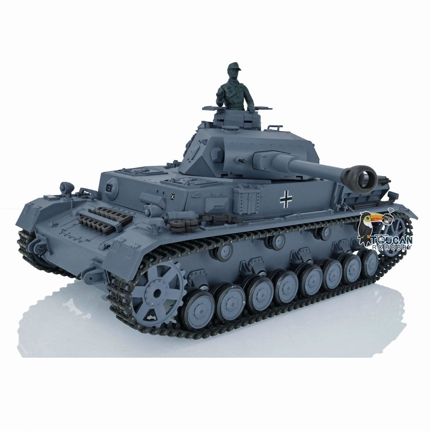 Henglong 1/16 7.0 Radio Control Tank 3859 RC Plastic German Panzer IV F2 w/ Steel Gearbox 360Degrees Rotating Turret FPV Engine Sound