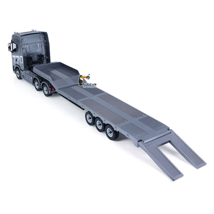 TOUCAN RC HOBBY HUINA 770S 1/18 Remote Control Tractor Truck Electric Support Legs Tail Board 3Axle Plastic Semi Flatbed Trailer RTR Light System