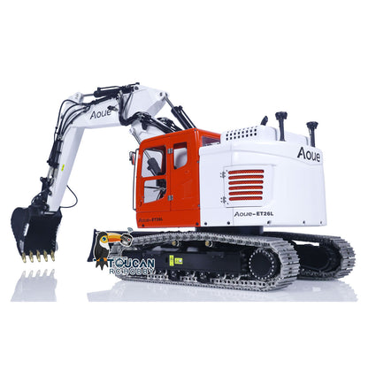 LESU AOUE ET26L 1/14 Metal RC Hydraulic Excavator B0012 RTR Short Tail Three-Arm Digger 6+2CH Directional Valve Quick Release Sound & Light Smoke GPS.