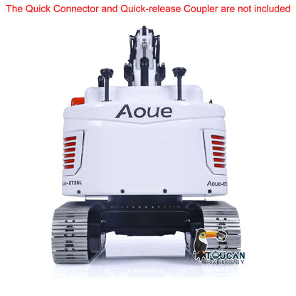 LESU AOUE ET26L 1/14 Metal RC Hydraulic Excavator B0012 RTR Short Tail 3-Arm Tracked Digger Construction Model Light FlySky PL18EV Controller for Hobby Collectors