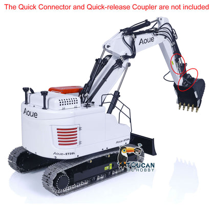 TOUCAN RC HOBBY LESU AOUE ET26L 1/14 Metal RC Hydraulic Excavator B0012 RTR Short Tail 3-Arm Tracked Digger Construction Model Light FlySky PL18EV Controller for Hobby Collectors