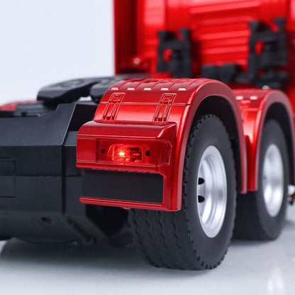 HUINA 1501PRO/1302A 770S 1/18 1/24 Plastic 6*4 RC Tractor Truck Remote Control Lorry Vehicle Light Sound Optional 3Axle Plastic Semi Flatbed Trailer