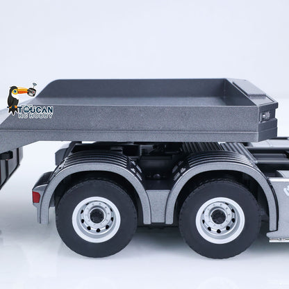 TOUCAN RC HOBBY US Stock HUINA 770S 1/18 Remote Control Tractor Truck Electric Support Legs Tail Board 3Axle Plastic Semi Flatbed Trailer RTR Model
