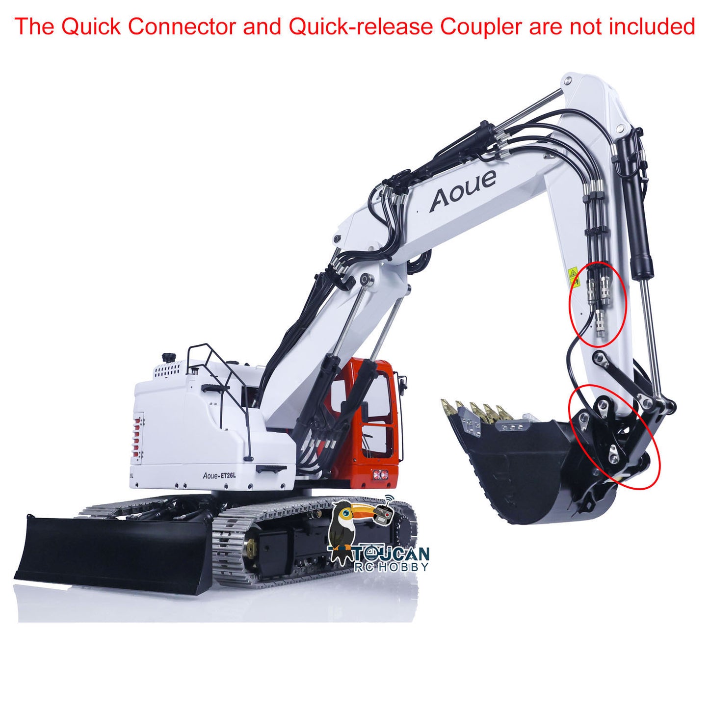 TOUCAN RC HOBBY LESU AOUE ET26L 1/14 Metal RC Hydraulic Excavator B0012 RTR Short Tail 3-Arm Tracked Digger Construction Model Light FlySky PL18EV Controller for Hobby Collectors