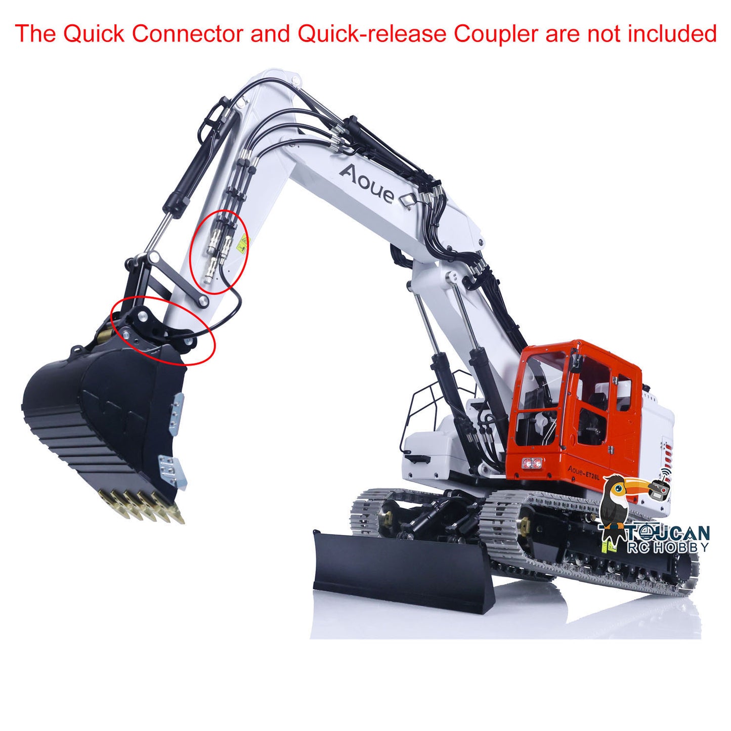 TOUCAN RC HOBBY LESU AOUE ET26L 1/14 Metal RC Hydraulic Excavator B0012 RTR Short Tail 3-Arm Tracked Digger Construction Model Light FlySky PL18EV Controller for Hobby Collectors