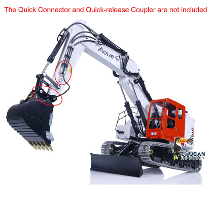 TOUCAN RC HOBBY LESU AOUE ET26L 1/14 Metal RC Hydraulic Excavator B0012 RTR Short Tail 3-Arm Tracked Digger Construction Model Light FlySky PL18EV Controller for Hobby Collectors