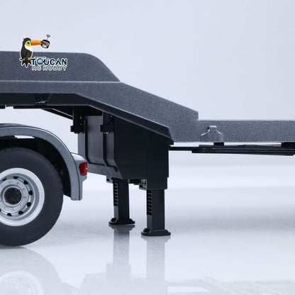TOUCAN RC HOBBY US Stock HUINA 770S 1/18 Remote Control Tractor Truck Electric Support Legs Tail Board 3Axle Plastic Semi Flatbed Trailer RTR Model