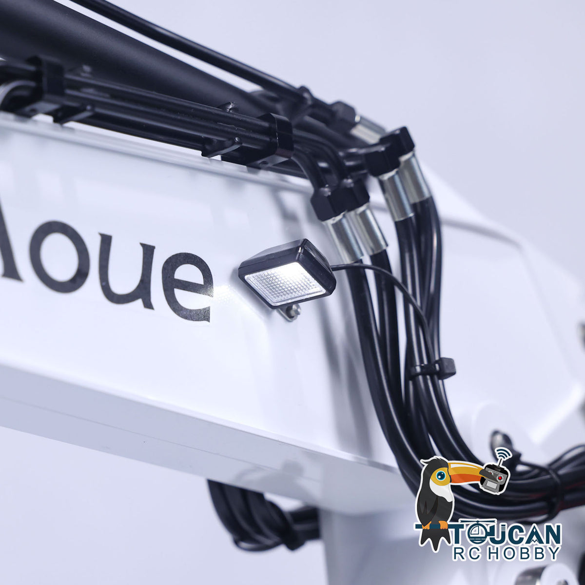 TOUCAN RC HOBBY LESU AOUE ET26L 1/14 Metal RC Hydraulic Excavator B0012 RTR Short Tail 3-Arm Tracked Digger Construction Model Light FlySky PL18EV Controller for Hobby Collectors