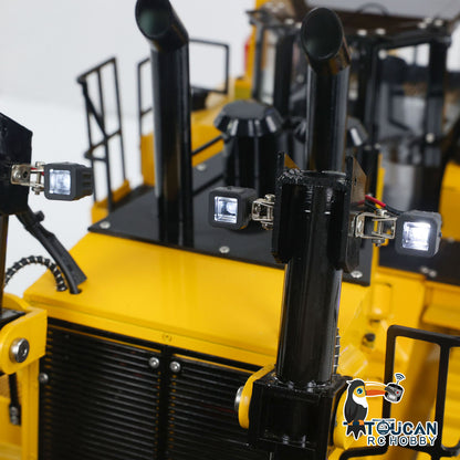 TOUCAN RC HOBBY D11T 1/14 Metal RC Hydraulic Bulldozer PNP 5-Way Valve 3 Rear Plows PL18EV Remote Controller Smoke Light Sound for Model Collectors