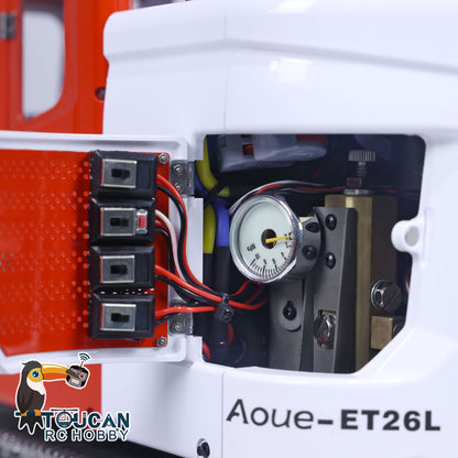 TOUCAN RC HOBBY LESU AOUE ET26L 1/14 Metal RC Hydraulic Excavator B0012 RTR Short Tail 3-Arm Tracked Digger Construction Model Light FlySky PL18EV Controller for Hobby Collectors