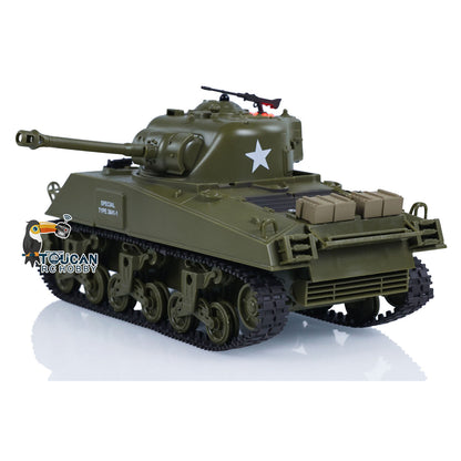 US STOCK 1/30 Heng Long Plastic RC Battle Tank Remote Control Panzer Sherman M4A3 3841-01 2.4G Infrared Combating System