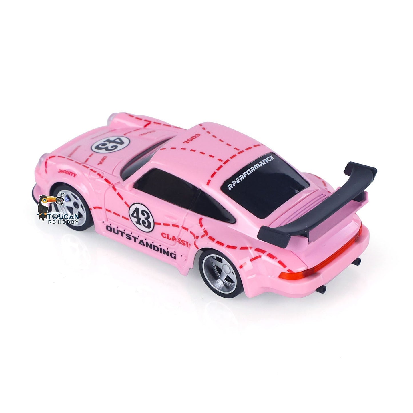 US Stock 1/43 2.4G Radio Control Drift Car Racing Vehicles High Speed 15KM/H 4WD Mini Car Model Battery Lights RTR Children Toys Gift