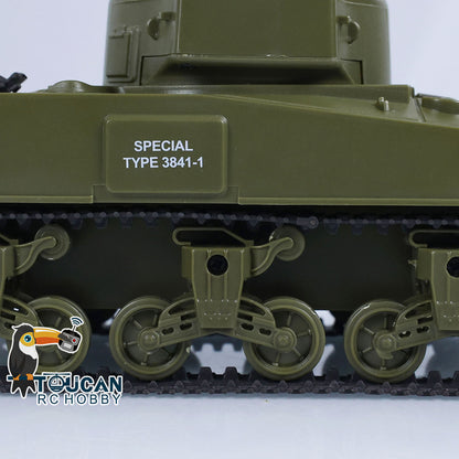 UK Stock 1/30 Heng Long RC Battle Tank Sherman M4A3 3841-01 2.4G Remote Control Tanks Infrared Combating System Battery