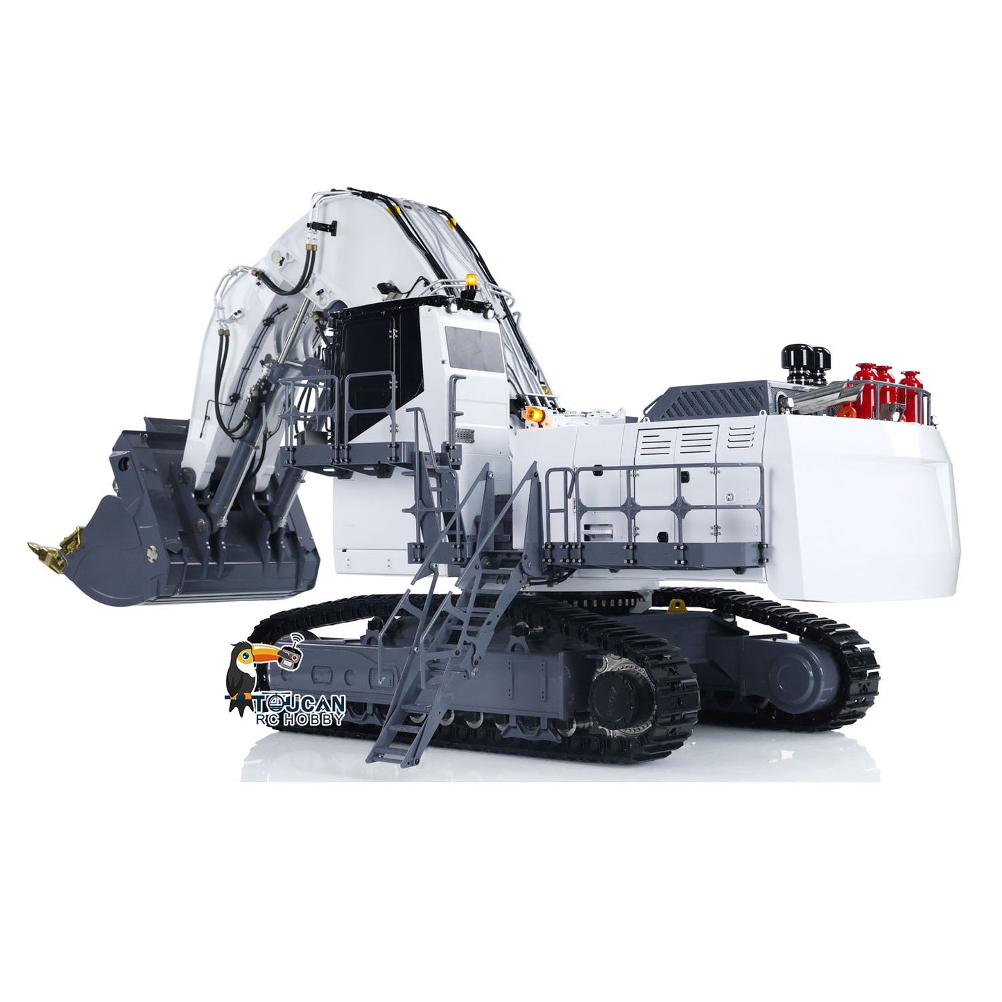 LESU Aoue 9150 1/14 Metal RC Excavator B0010 PNP/RTR Dual Pump Hydraulic Digger 5CH Valve Lighting Electronic Display Lifting Ladder for Construction Hobby Collectors