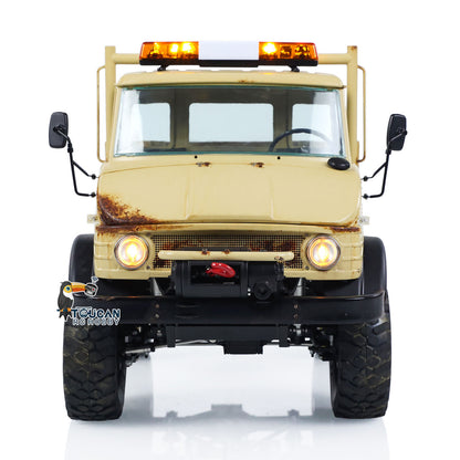 LESU UM406 1/10 Metal RC Off-Road Vehicle 2-Speed Transmission Winch Alloy Wheel Hubs Sound Light System FS I6S Controller for Outdoor Hobbyists