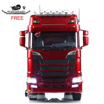TOUCAN RC HOBBY MD 1/14 6x6 Metal RC Tractor Truck 770S Remote Control Car Model 2 Speed Transmission Metal Chassis FlySky ST8  CNC Differential Lock Axles Sound Light Motor Servo ESC