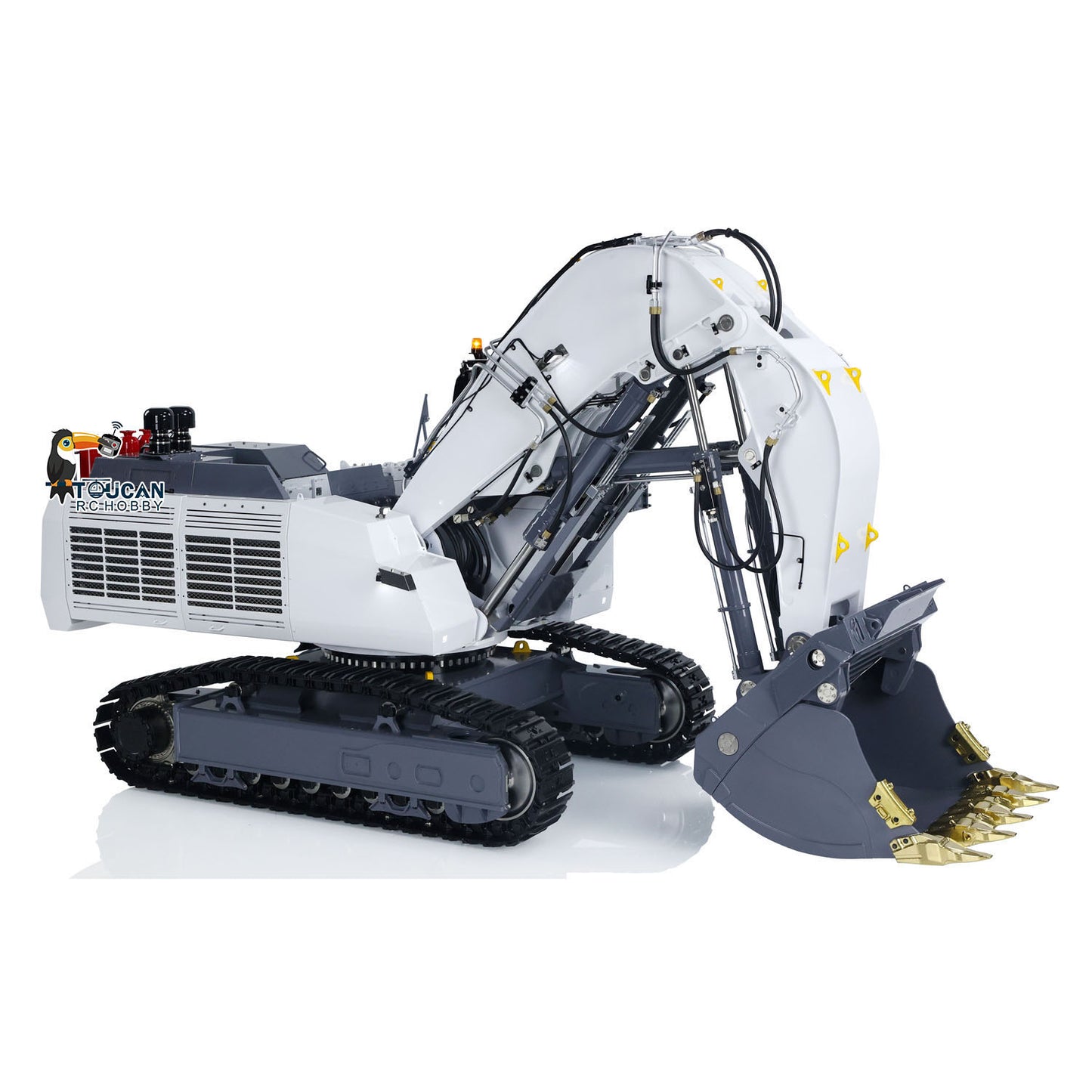LESU Aoue 9150 1/14 Metal RC Excavator B0010 PNP/RTR Dual Pump Hydraulic Digger 5CH Valve Lighting Electronic Display Lifting Ladder for Construction Hobby Collectors