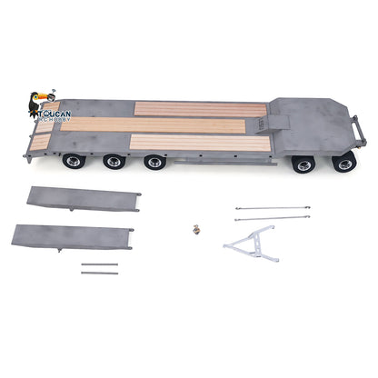 LESU 1/14 Metal RC Flatbed Trailer Transport Vehicle for RC Tractor Truck Model Remote Control Construction Enthusiasts