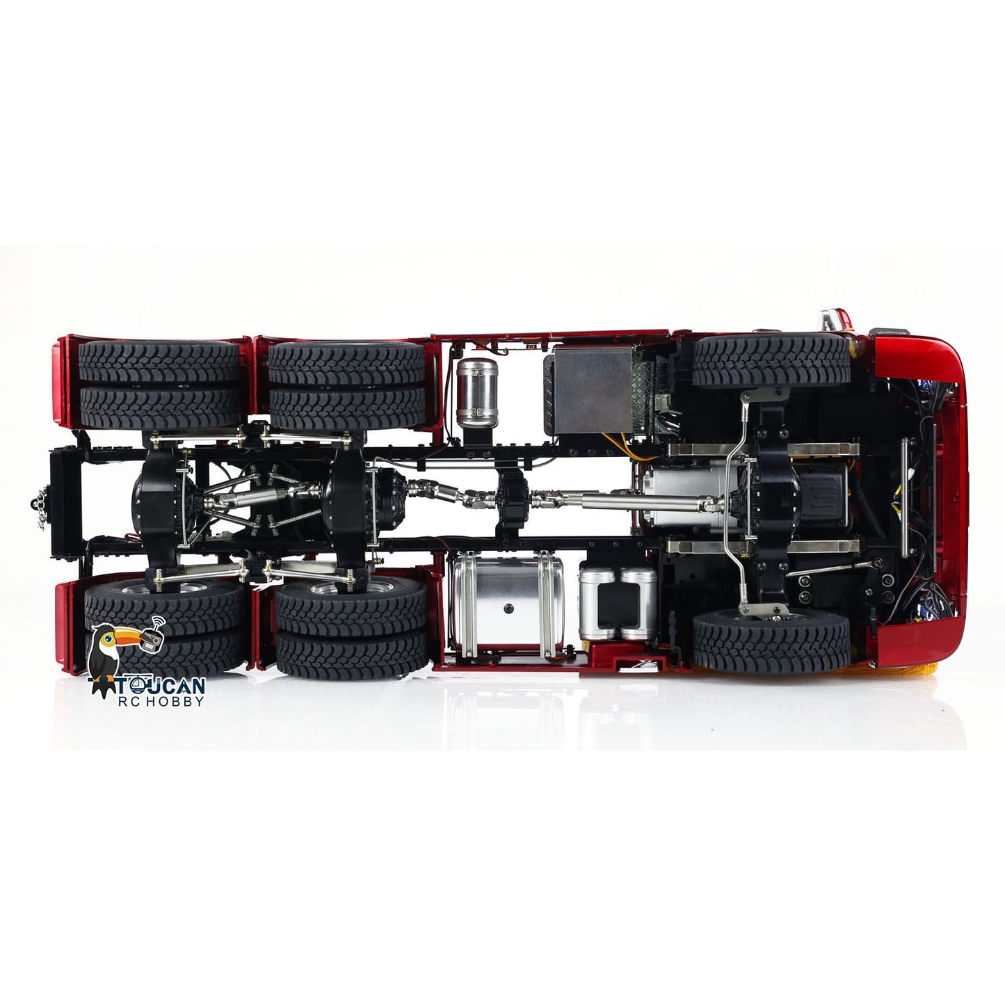 MD 1/14 6x6 Metal RC Tractor Truck 770S Remote Control Car Model 2 Speed Transmission Metal Chassis FlySky ST8  CNC Differential Lock Axles Sound Light Motor Servo ESC