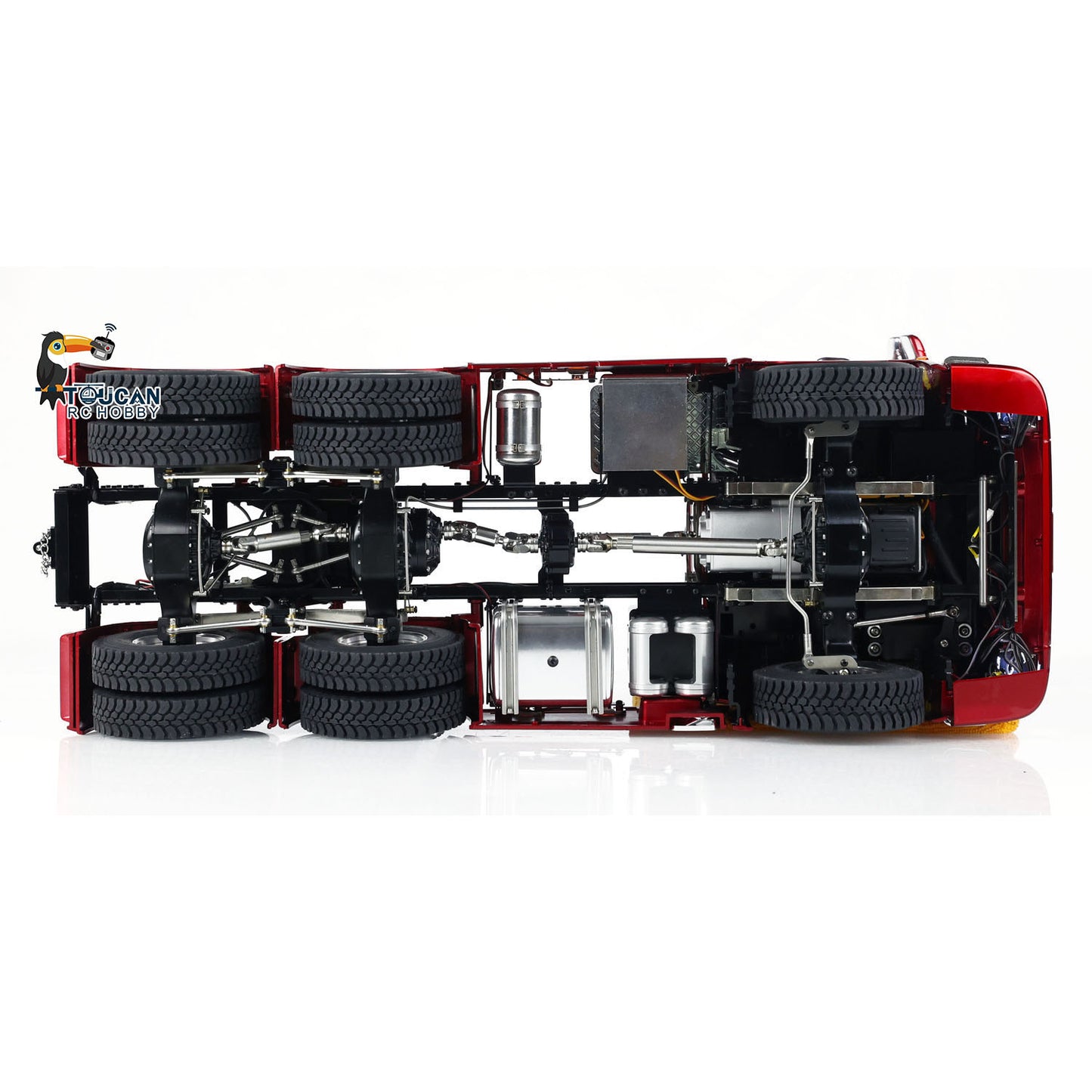 TOUCAN RC HOBBY MD 1/14 6x6 Metal RC Tractor Truck 770S Remote Control Car Model 2 Speed Transmission Metal Chassis FlySky ST8  CNC Differential Lock Axles Sound Light Motor Servo ESC