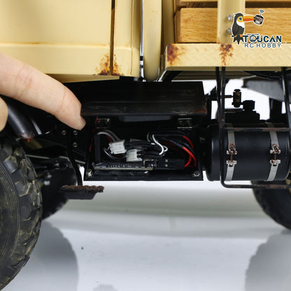 LESU UM406 1/10 Metal RC Off-Road Vehicle 2-Speed Transmission Winch Alloy Wheel Hubs Sound Light System FS I6S Controller for Outdoor Hobbyists