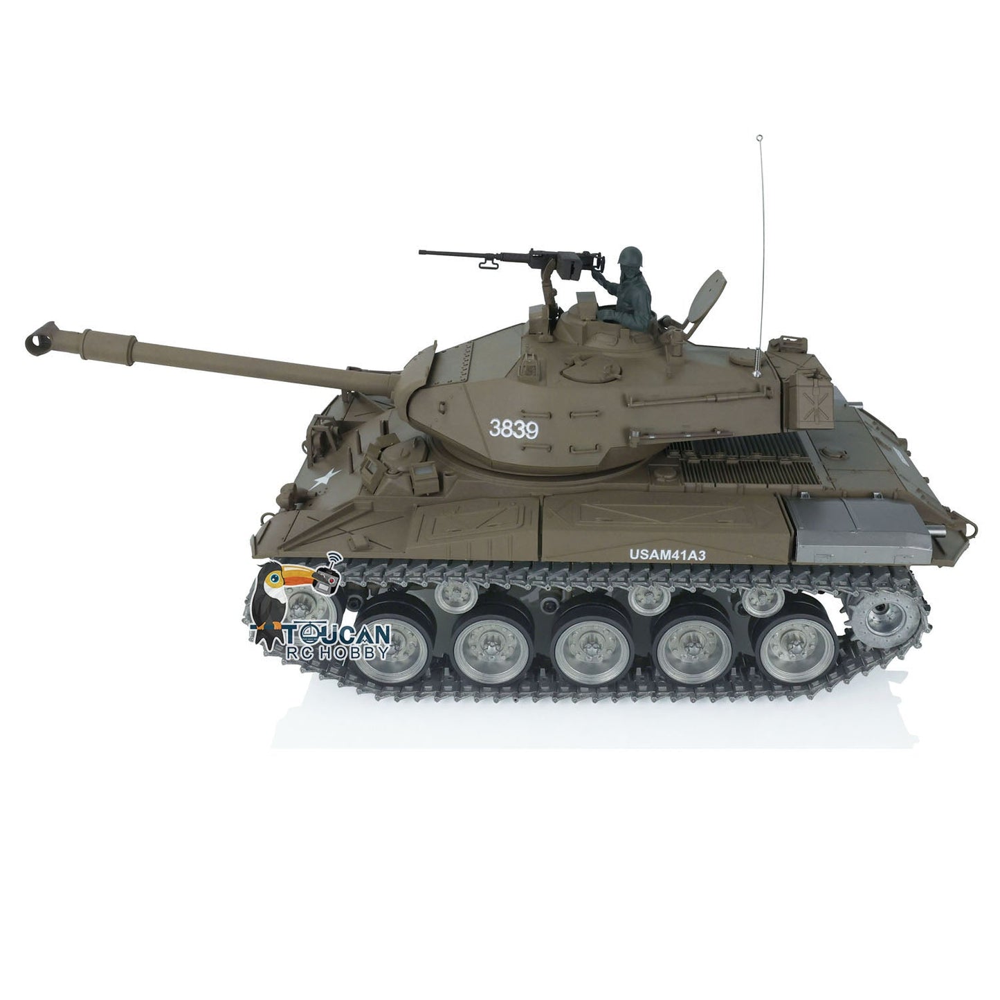 TOUCAN RC HOBBY Henglong 1/16 TK7.0 3839 USA Walker Bulldog RTR RC Tank FPV 360 Degrees Turret IR BB Smoke Metal Sprockets Idlers Road Wheels Gearbox Tracks