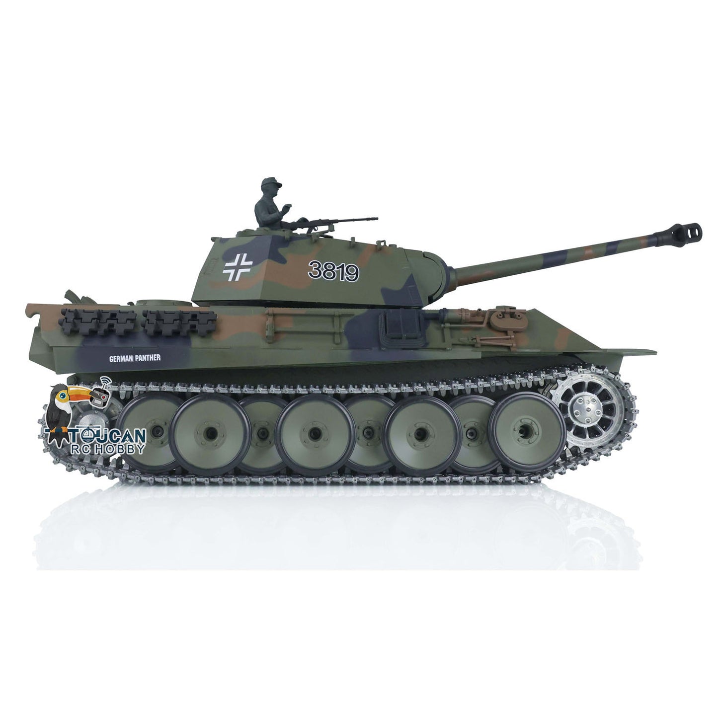 US STOCK 2.4G Henglong 1/16 7.0 3819 German Panther RTR RC Tank Radio Controlled Model W/ Sprocket Idler Wheels Infrared Receiver