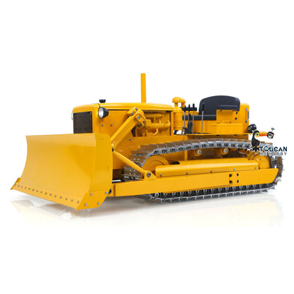 In Stock Metal 1/14 RC Bulldozer D7 Remote Control Dozer Model Hydraulic Construction Vehicles Truck Flysky Radio CNC Light Sound Battery